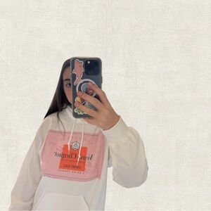 White Hoodie with Pink Graphic